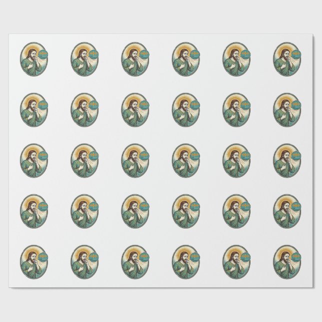 Papel De Presente Jesus Tossindo Nota de Voz de Audio Mensagem de Te (Aberto)