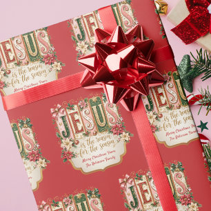 Papel De Presente Jesus Vermelho é o Motivo da Temporada de Natal
