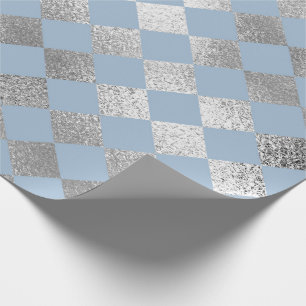 Papel De Presente Jewelond Squares Blue Silver Vip