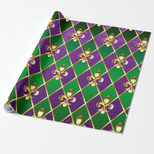Papel De Presente Jewelry Background Mardi Gras (Desenrolado)