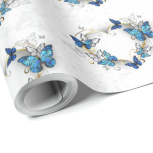 Papel De Presente Jewelry Heart with Butterflies Morpho