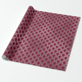 Papel De Presente Jewelry Scales Maroon Burgundy Silver Vip