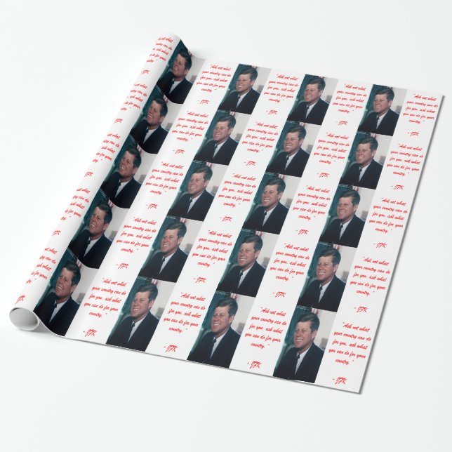 Papel De Presente JFK & Citação Peçam Não (Desenrolado)