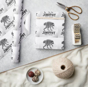 Papel De Presente Jimothy Viral Guaxinim Roupa Divertida de Animais