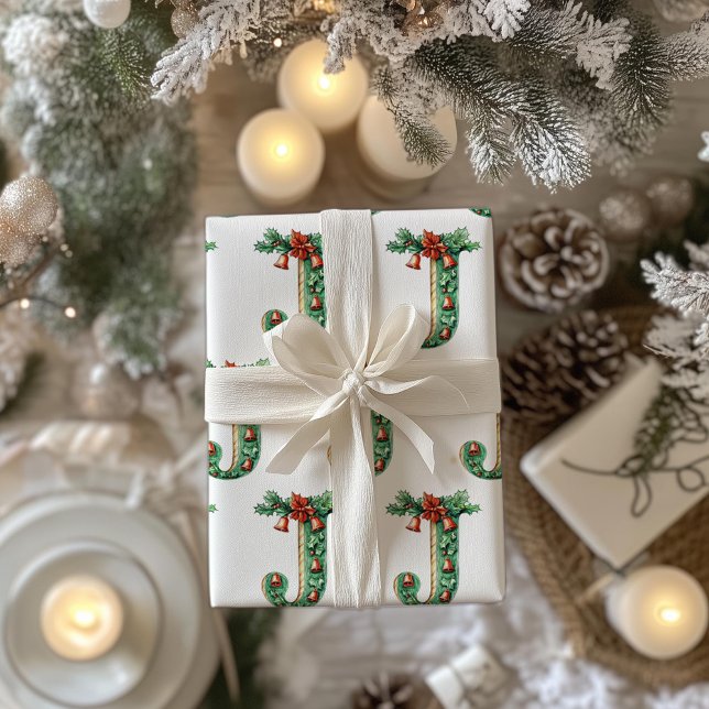 Papel De Presente Jingle Bells - Letra J Natal (Criador carregado)