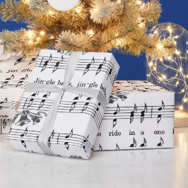Papel De Presente Jingle Bells Sheet Música Livro de Natal