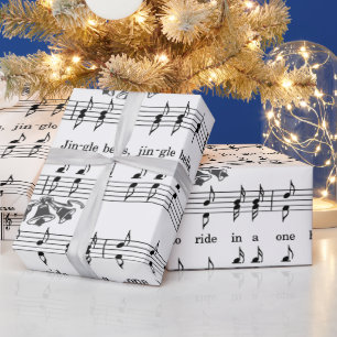 Papel De Presente Jingle Bells Sheet Música Livro de Natal