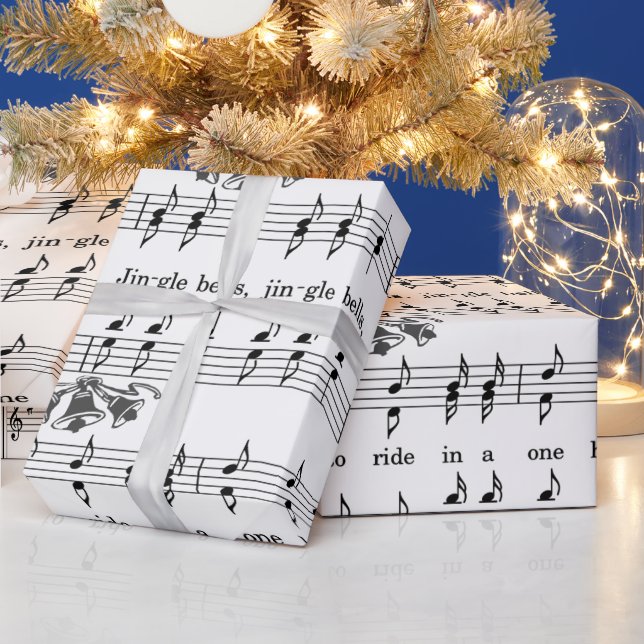 Papel De Presente Jingle Bells Sheet Música Livro de Natal (Feriados)
