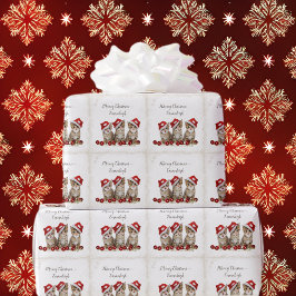 Papel De Presente Jingle Cats Meowy Christmas personalizado