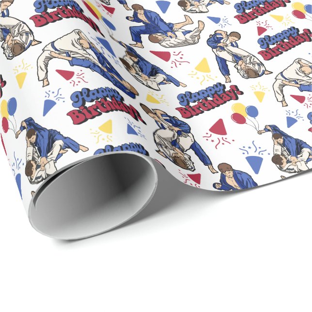 Papel De Presente Jiu Jitsu Birthday Wrappaper (Ponta do rolo)