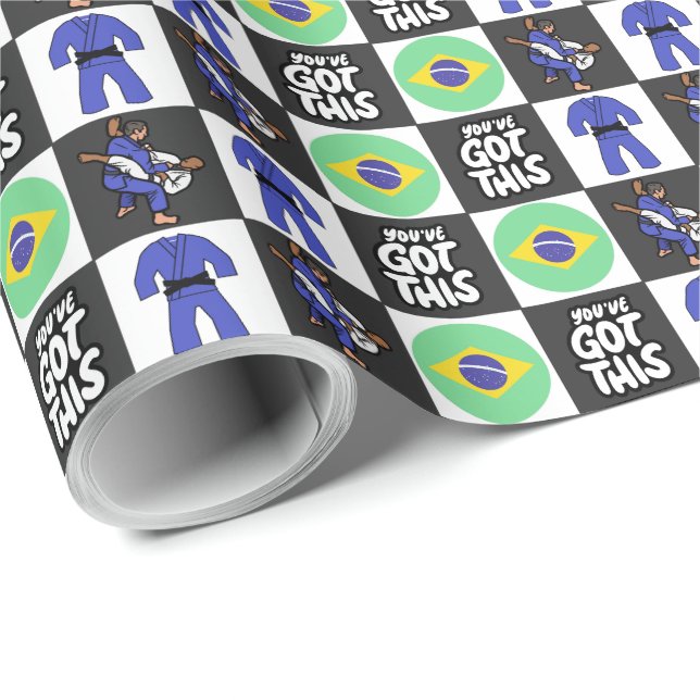 Papel De Presente Jiu Jitsu Wrapping Paper (Ponta do rolo)