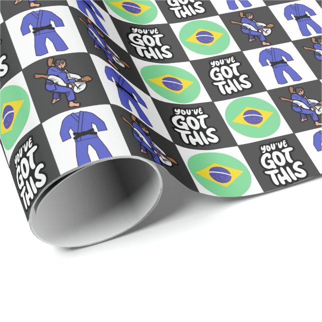 Papel De Presente Jiu Jitsu Wrapping Paper (Ponta do rolo)