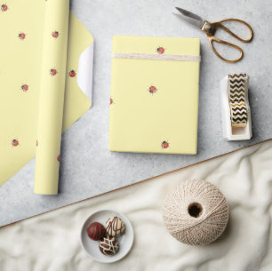 Papel De Presente Joaninha amarela adorável