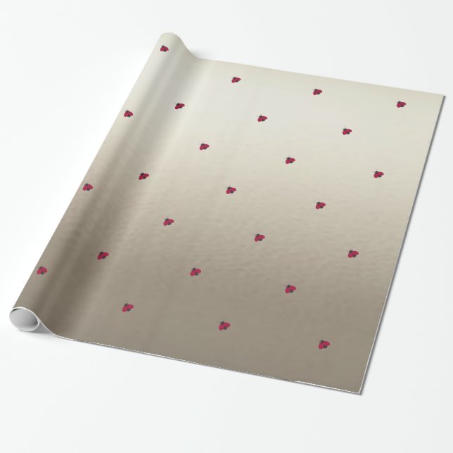 Papel De Presente Joaninhas Adoráveis, Luminosas (Desenrolado)