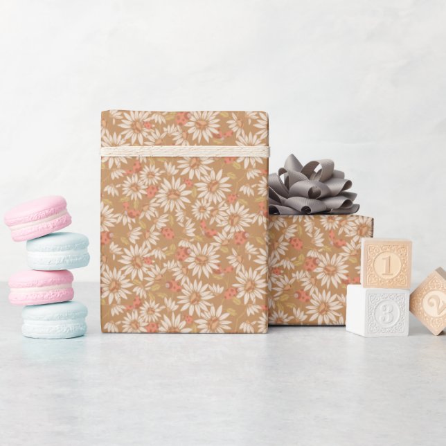 Papel De Presente Joaninhas + Margaridas (Chá de bebê)