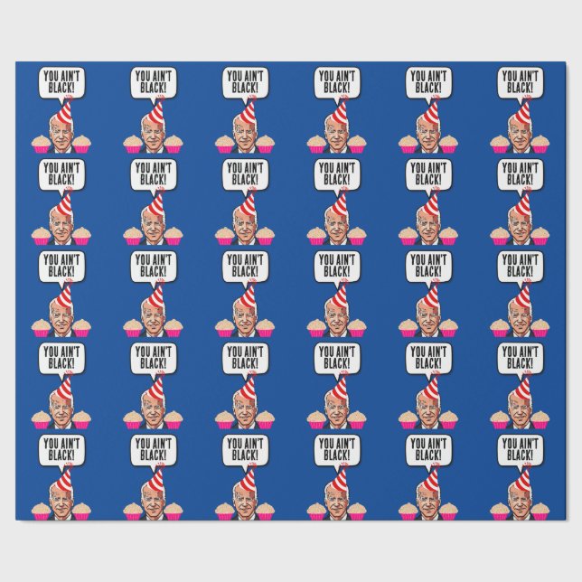 PAPEL DE PRESENTE JOE BIDEN ANIVERSÁRIO ENGRAÇADO, VOCÊ NÃO ESTÁ NEG (Barra)