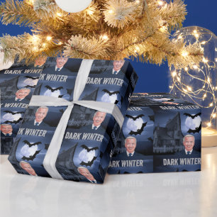 PAPEL DE PRESENTE JOE BIDEN CHRISTMAS DARK WINTER WRAPPER