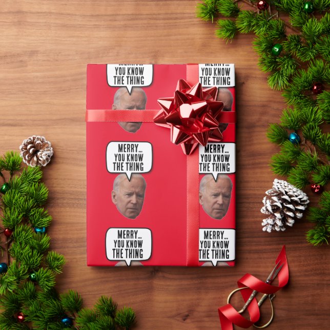 PAPEL DE PRESENTE JOE BIDEN CHRISTMAS VOCÊ SABE O QUE (Presente de Natal)