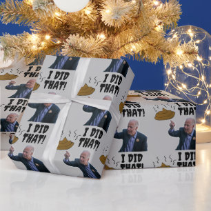 PAPEL DE PRESENTE JOE BIDEN POOP CHRISTMAS WRAPPER PAPEL
