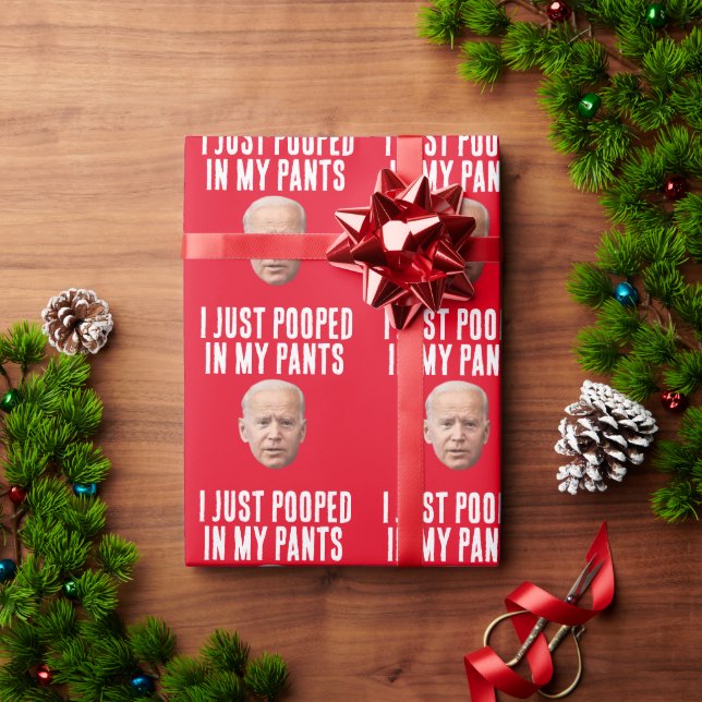 PAPEL DE PRESENTE JOE BIDEN POOPEN CHRISTMAS WRAPPING PAPER (Presente de Natal)