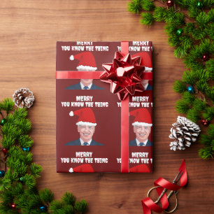 PAPEL DE PRESENTE JOE BIDEN USANDO CHAPÉU DE PAPAI NOEL O NEGÓCIO PA