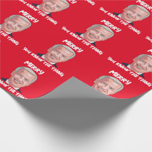 PAPEL DE PRESENTE JOE BIDEN VESTINDO SANTA QUE COISA.