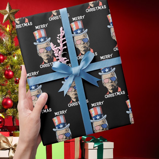 Papel De Presente Joe Biden Xmas Feliz Natal Engraçado 4 De Julho (Criador carregado)