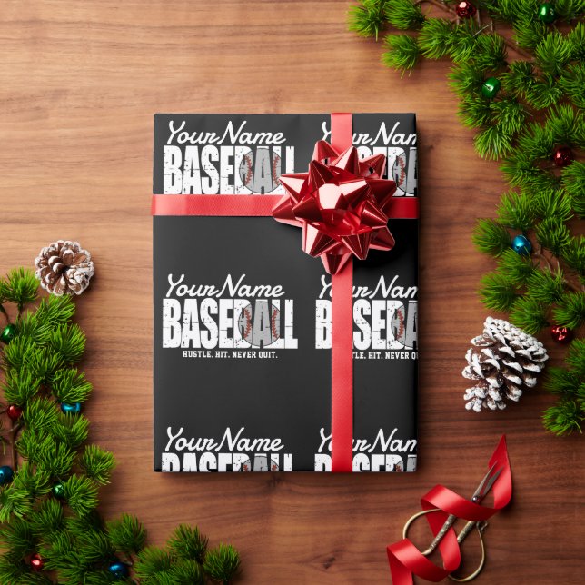 Papel De Presente Jogador da Equipe Pinstripe do ADD do Baseball Ret (Presente de Natal)
