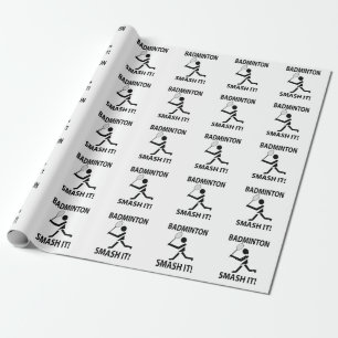 Papel De Presente Jogador de Badminton Esmaga Esportes Badminton