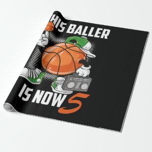 Papel De Presente Jogador De Basquete De Aniversário De 5, Funny, 5 