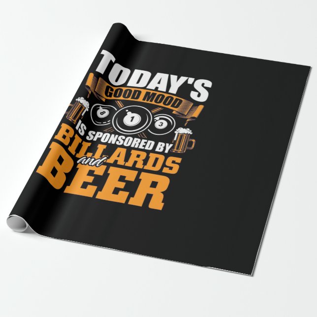 Papel De Presente Jogador de Bilhar | Hoje Bilhar E Cerveja (Desenrolado)