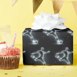 Papel De Presente Jogador De Futebol Neon A Preto