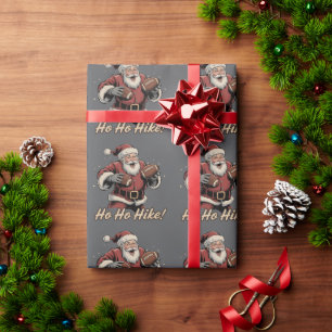 Papel De Presente Jogador de Futebol Retro Papai Noel Ho Ho Hike Nat