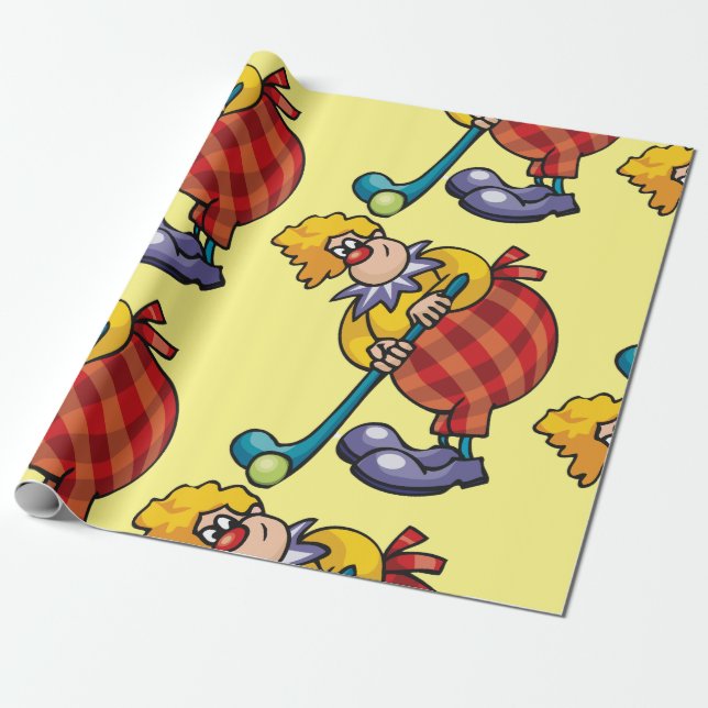 Papel De Presente Jogador de hóquei palhaço cômico (Desenrolado)