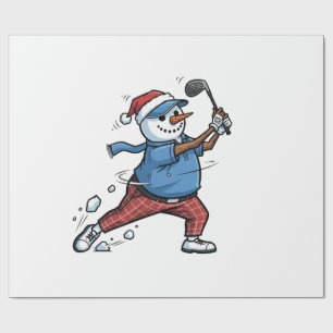 Papel De Presente  Jogador de Tênis Boneco de Neve Natal 2026 Feriad