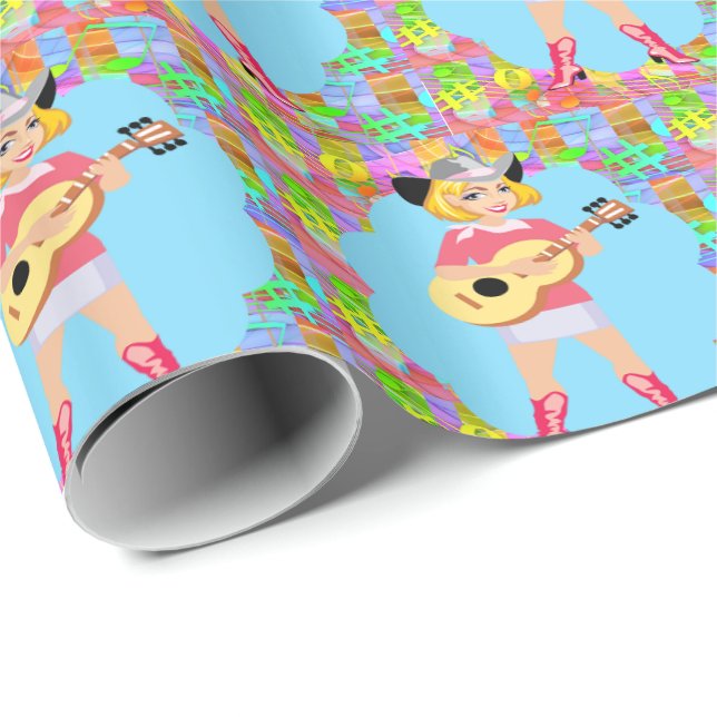 Papel De Presente Jogador de Violão Ocidental do País (Ponta do rolo)