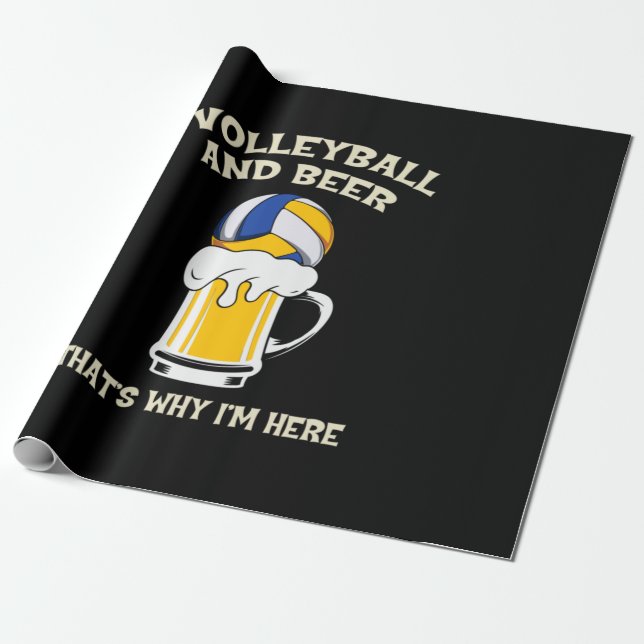 Papel De Presente Jogador de Voleibol | Voleibol E Cerveja (Desenrolado)