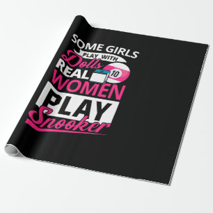 Papel De Presente Jogadora de Bilhar Mulheres Reais Jogam Snooker