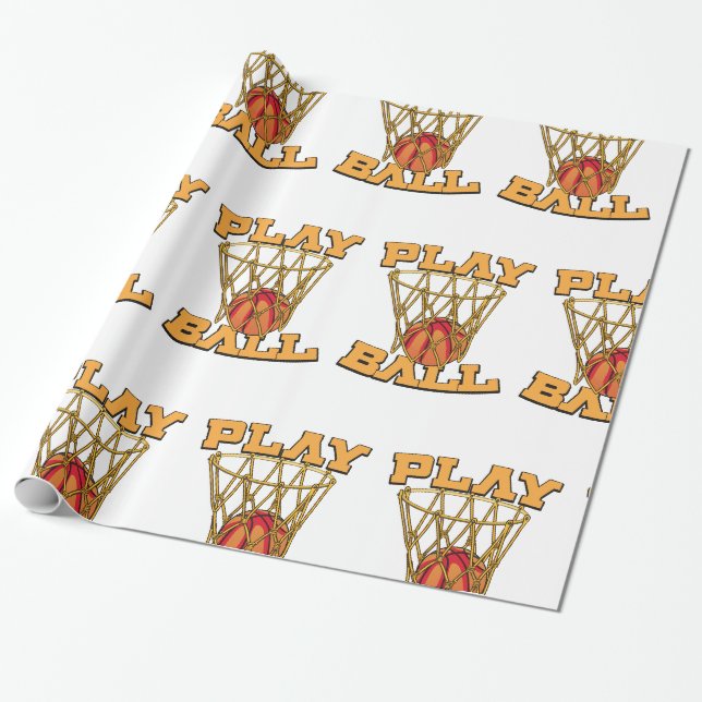 Papel De Presente Jogar Basquetebol. (Desenrolado)