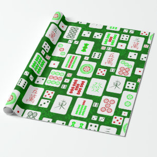 Papel De Presente jogo de azulejos chineses mahjong, natal