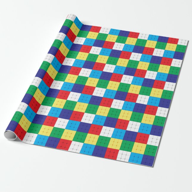Papel De Presente Jogo de Puzzle de Cubo (Desenrolado)