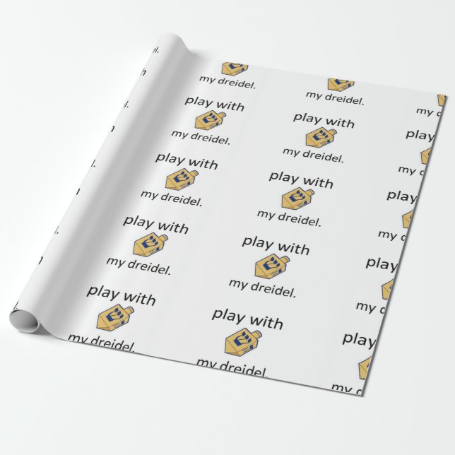 Papel De Presente Jogo engraçado do dreidel do chanukah de Hanukkah (Desenrolado)