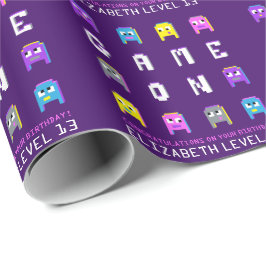 Papel De Presente Jogo para os jogadores de alienígena de pixel no 1