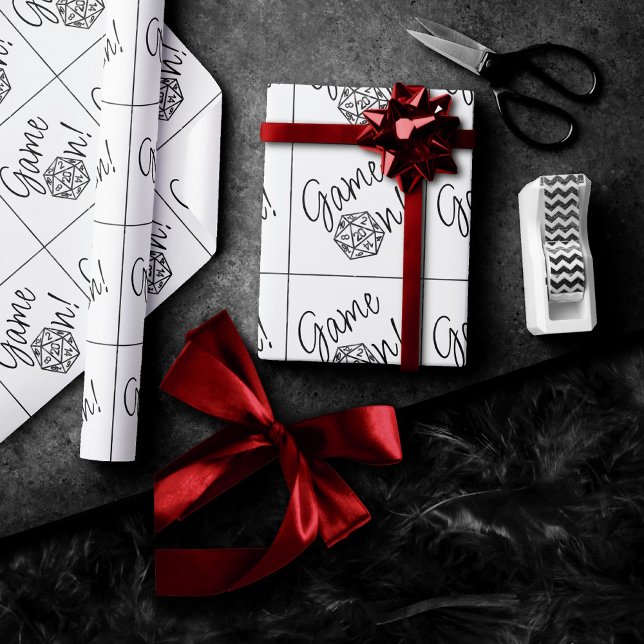 Papel De Presente Jogo RPG ativado | Fantasy Tabletop Retro Gamer Di (Criador carregado)