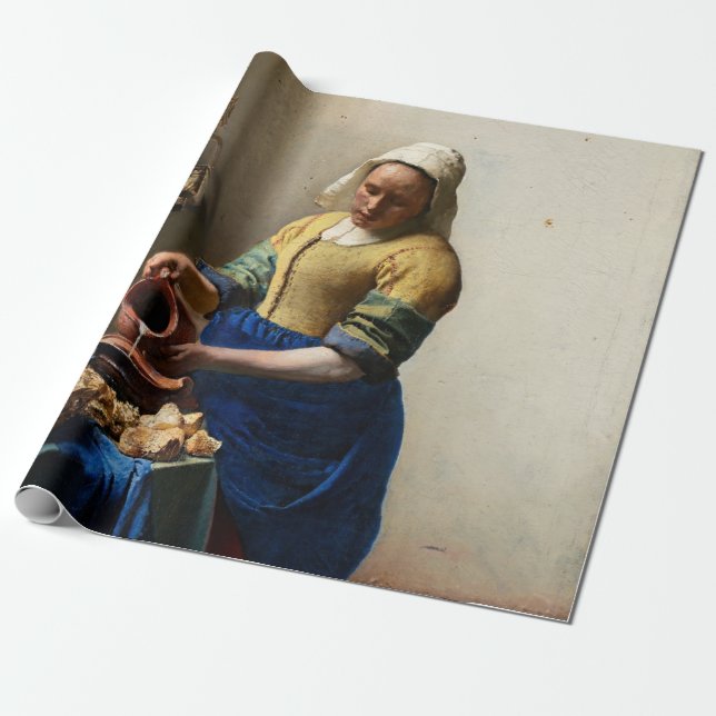 Papel De Presente Johannes Vermeer - A Milkmaid (Desenrolado)