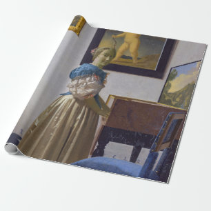 Papel De Presente Johannes Vermeer - Dama de pé em uma Virgínia