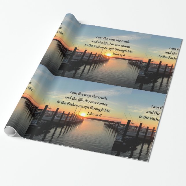 PAPEL DE PRESENTE JOHN 14:6 SUNSET PHOTO DESIGN (Desenrolado)