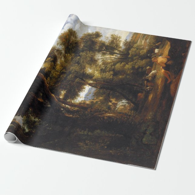 Papel De Presente John Constable Paisagem com Cabreiro e Cabras (Desenrolado)