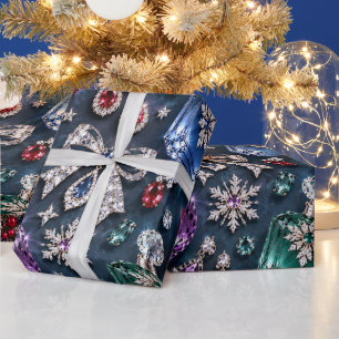 Papel De Presente Joias Cosméticos Natal Midnight