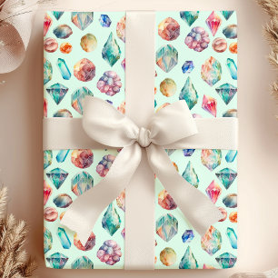 Papel De Presente Joias em Aquarela Padrão de Joias